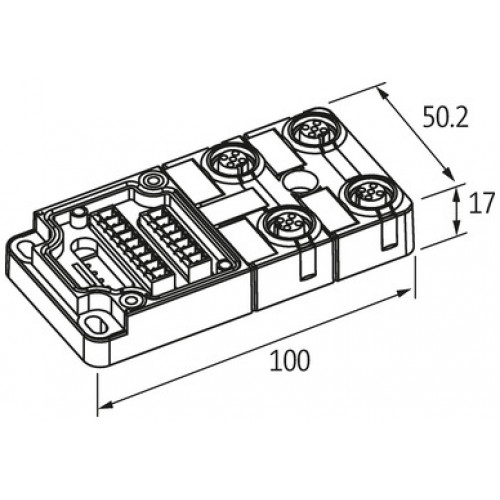 8000-84400-0000000 EXACT12, 4XM12, 4 POLE BASIC HOUSING