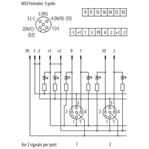 8000-84501-0000000 EXACT12, 4XM12, 5-POLE, BASIC HOUSING, NPN-LED'S