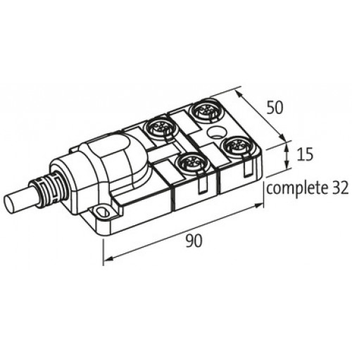 8000-94510-9651500 EXACT12, 4XM12, 5-POLE, MOULDED CABLE