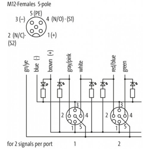 8000-84511-4481000 EXACT12, 4XM12, 5-POLE, MOULDED CABLE
