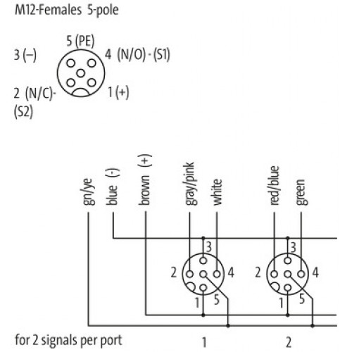 8000-84512-3631000 EXACT12, 4XM12, 5-POLE, MOULDED CABLE