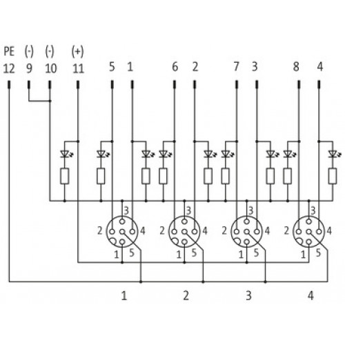 8000-84530-0000000 EXACT12, 4XM12, 5 POLE, M23 12 POLE CON.