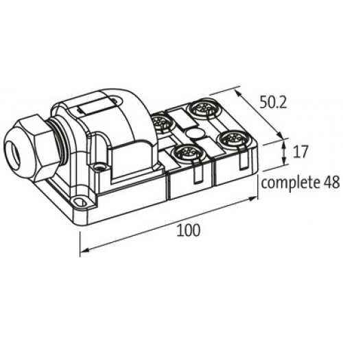 27011 MVP12, 4XM12, 4POLE, PLUGGABLE CABLE