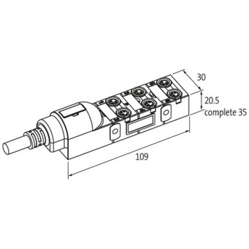 8000-86111-3891000 EXACT8, 6XM8, 4POLE, MOULDED CABLE