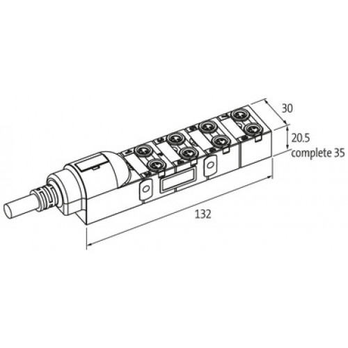 8000-88111-3961000 EXACT8, 8XM8, 4 POLE MOULDED CABLE
