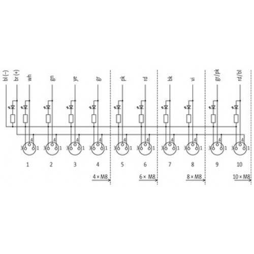 8000-80010-3850500 EXACT8, 10XM8, 3 POLE PRE-WIRED CABLE