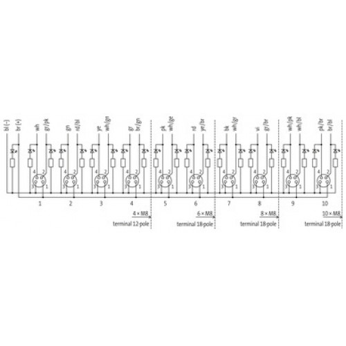 8000-88111-3961000 EXACT8, 8XM8, 4 POLE MOULDED CABLE