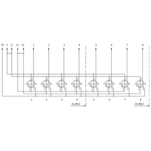8000-88402-0000000 EXACT12, 8XM12, 4 POLE BASIC HOUSING, W.O. LED'S