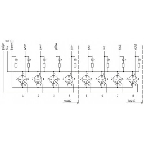 8000-88410-4470500 EXACT12, 8XM12, 4 POLE MOULDED CABLE