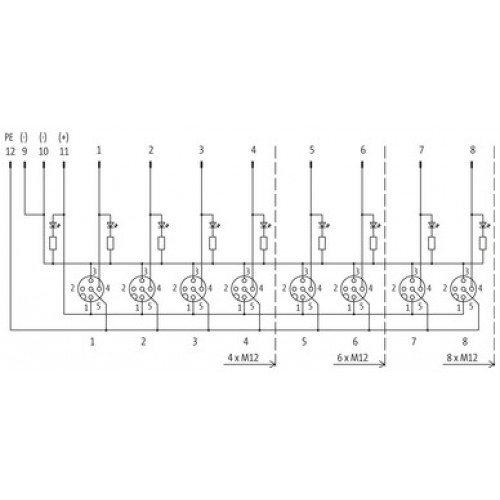8000-88430-0000000 EXACT12, 8XM12, 4 POLE, CON. M23 12 POLE