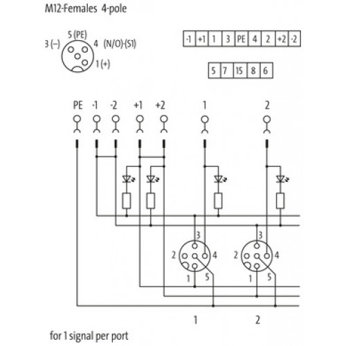 8000-88440-0000000 EXACT12, 8XM12, 4 POLE CAP, PLUG. SPRING TERM.