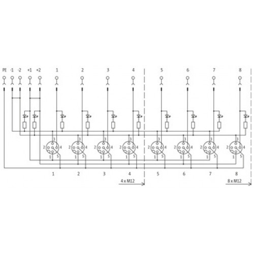 8000-88440-0000000 EXACT12, 8XM12, 4 POLE CAP, PLUG. SPRING TERM.