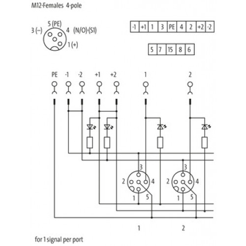 8000-88451-0000000 EXACT12, 8XM12, 4 POLE CAP, PLUG. SCREW TERM.