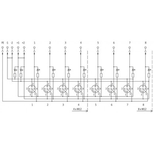 8000-88451-0000000 EXACT12, 8XM12, 4 POLE CAP, PLUG. SCREW TERM.