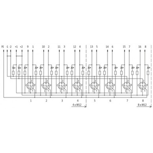 8000-84501-0000000 EXACT12, 4XM12, 5-POLE, BASIC HOUSING, NPN-LED'S