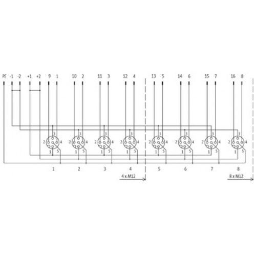 8000-84502-0000000 EXACT12, 4XM12, 5-POLE, BASIC HOUSING, W.O. LED'S