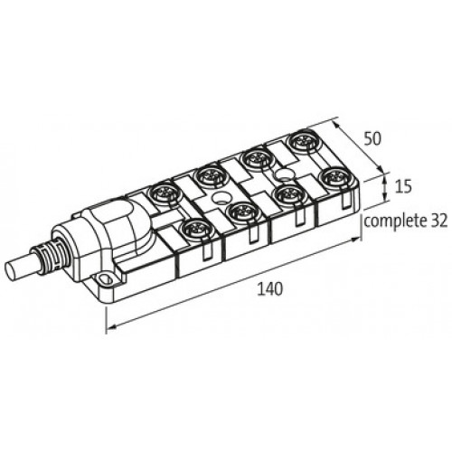 8000-88510-4521000 EXACT12, 8XM12, 5-POLE, MOULDED CABLE