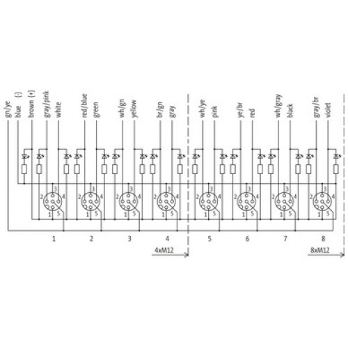 8000-88511-4521000 EXACT12, 8XM12, 5-POLE, MOULDED CABLE
