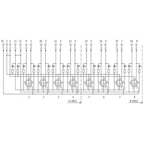 8000-88551-0000000 EXACT12, 8XM12, 5-POLE, CAP, PLUG. SCREW TERM.
