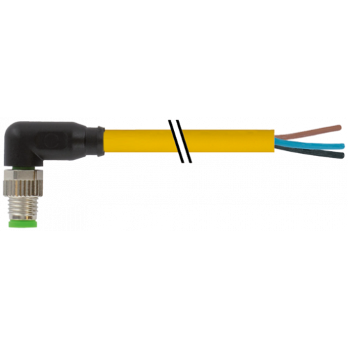 7000-08021-0500300 M8 male 90° A-cod. with cable