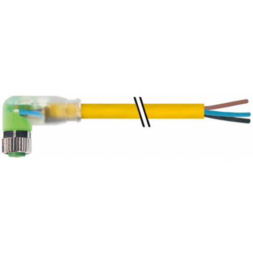 7000-08121-0100150 M8 female 90° A-cod. with cable LED