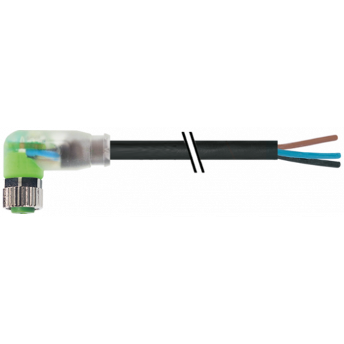 7999-08121-6330150 M8 female 90° A-cod. with cable LED