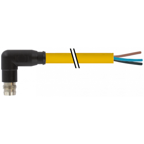 7000-08181-0100150 M8 male 90° A-cod. snap-in with cable