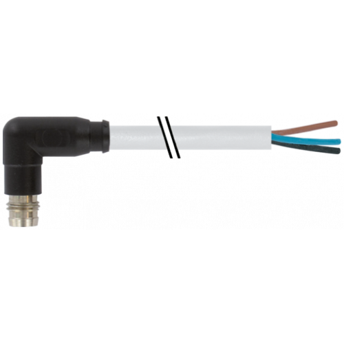 7000-08181-2100150 M8 male 90° A-cod. snap-in with cable