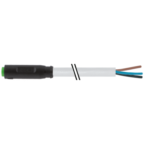7000-08201-2500500 M8 female 0° A-cod. snap-in with cable