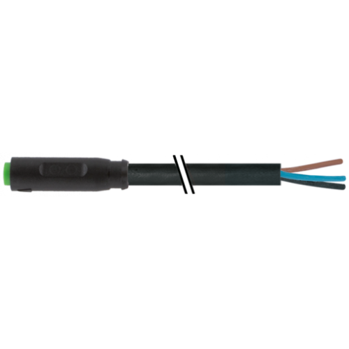 7000-08201-6100100 M8 female 0° A-cod. snap-in with cable