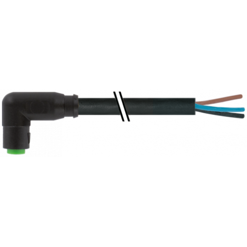 7000-08241-6500300 M8 female 90° A-cod. snap-in with cable