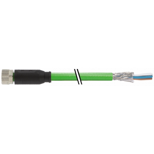 7000-08831-7910015 M8 female 0° A-cod. with cable shielded