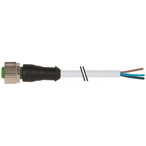 7002-12181-2230500 M12 female 0° A-cod. with cable V2A