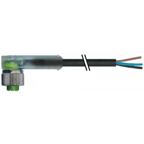 7002-12381-6232000 M12 female 90° A-cod. with cable LED V2A