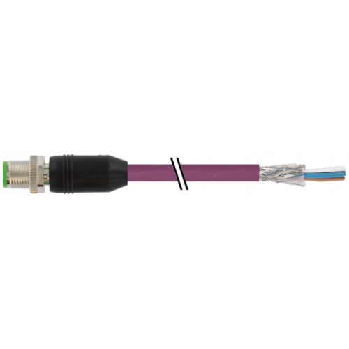 7000-13103-8030500 M12 male 0° A-cod. with cable shielded