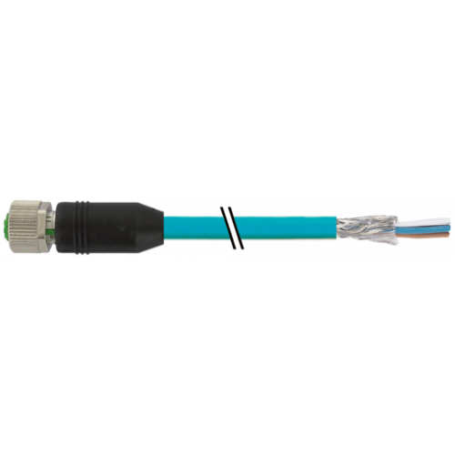 7000-14044-8341000 M12 female 0° B-cod. with cable shielded