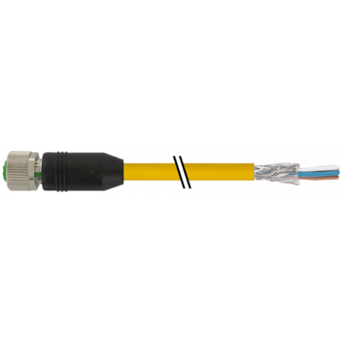 7004-13221-0421000 M12 female 0° A-cod. with cable shielded V4A