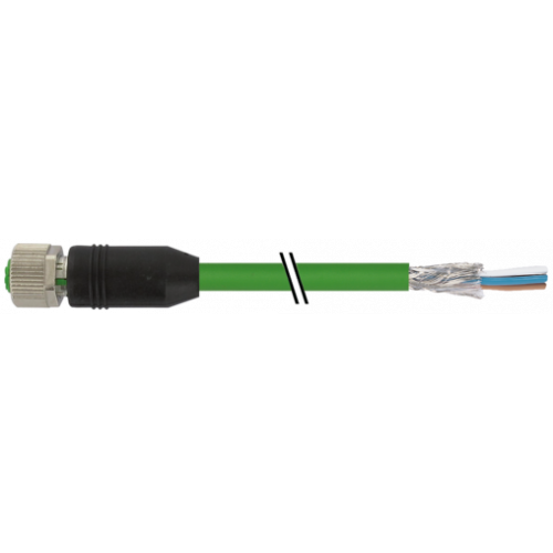 7000-14641-7940200 M12 female 0° D-cod. with cable shielded