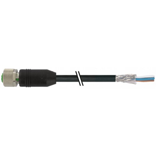 7000-13181-6000500 M12 female 0° A-cod. with cable shielded