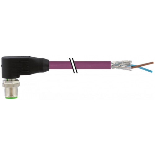 7000-14081-8400060 M12 male 90° B-cod. with cable shielded
