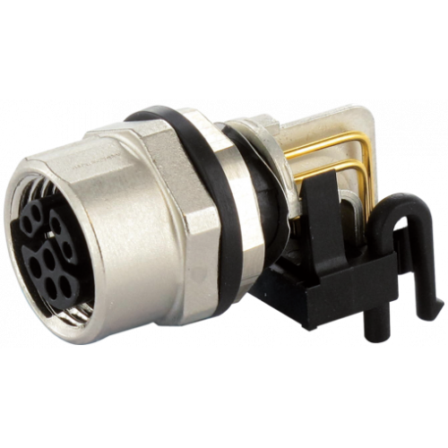 7000-15711-0000000 M12 female receptacle 90° Y-cod. solder terminal