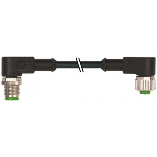7002-40281-6250500 M12 male 90° / M12 female 90° A-cod. V2A