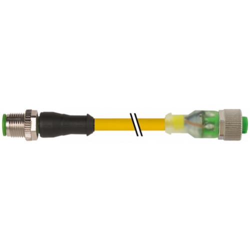 7000-40311-0140030 M12 male 0° / M12 female 0° A-cod. LED