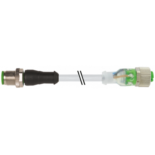 7000-40311-2140200 M12 male 0° / M12 female 0° A-cod. LED
