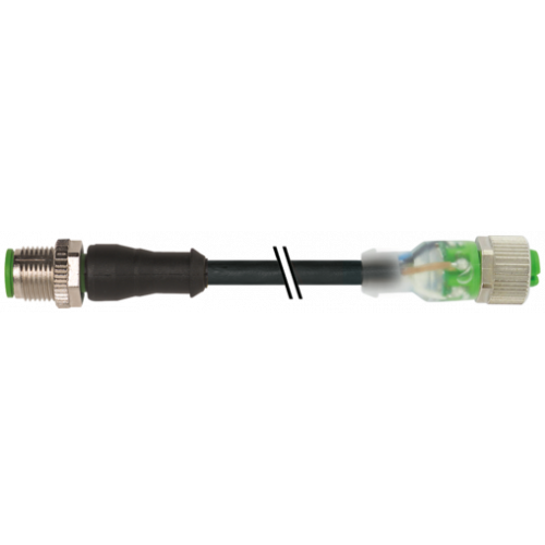 7000-40043-6550100 M12 male 0° / M12 female 0° A-cod. LED