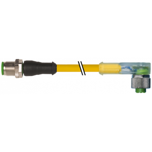 7000-40321-0230600 M12 male 0° / M12 female 90° A-cod. LED