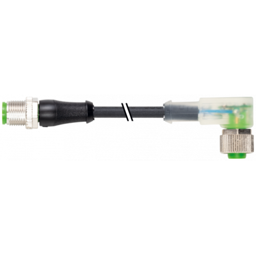 7000-40362-6350100 M12 male 0° / M12 female 90° A-cod. 180° LED