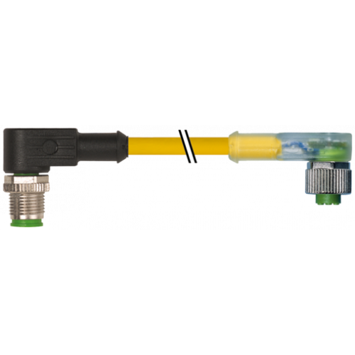 7000-40401-0130030 M12 male 90° / M12 female 90° A-cod. LED