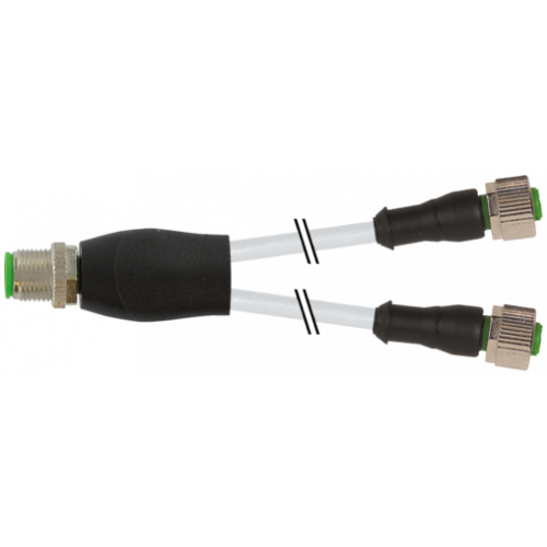 7002-40701-2230015 Y-Distributor M12 male / M12 female 0° A-cod. V2A