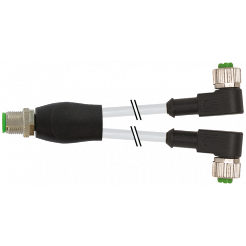 7000-40741-2230030 Y-Distributor M12 male / M12 female 90° A-cod.
